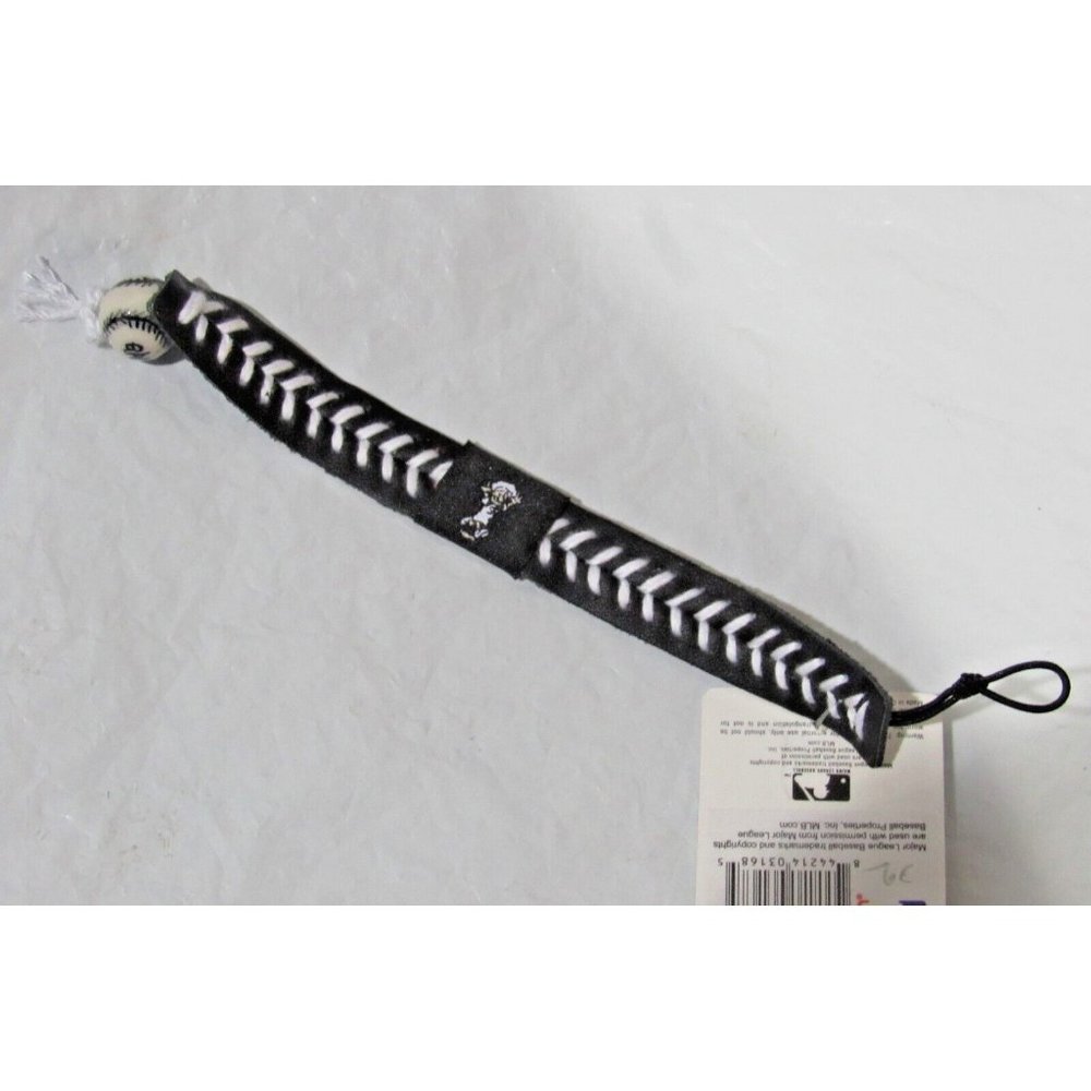 Black Brewers Sausage Man w/White Stitching Team Baseball Seam Bracelet Gamewear